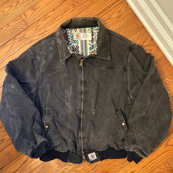 Rare vintage distressed Carhartt jacket xxl Santa Fe js1105 Aztec lined quick du